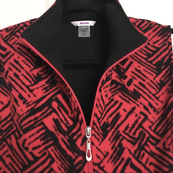 ALIA Women’s Zip Up Vest Red Black Size Small - Picture 3 of 6